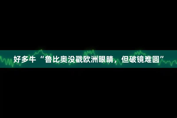 好多牛 “鲁比奥没戳欧洲眼睛，但破镜难圆”